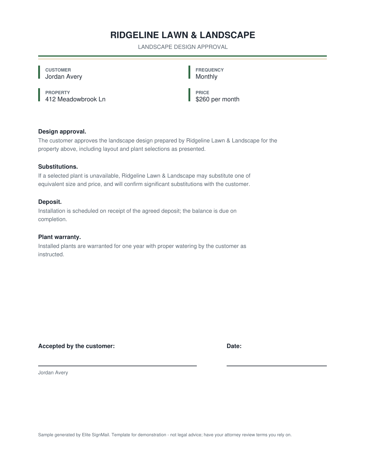 Landscape Design Approval document preview
