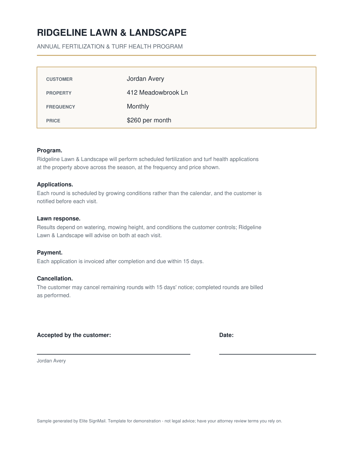 Fertilization & Turf Program document preview
